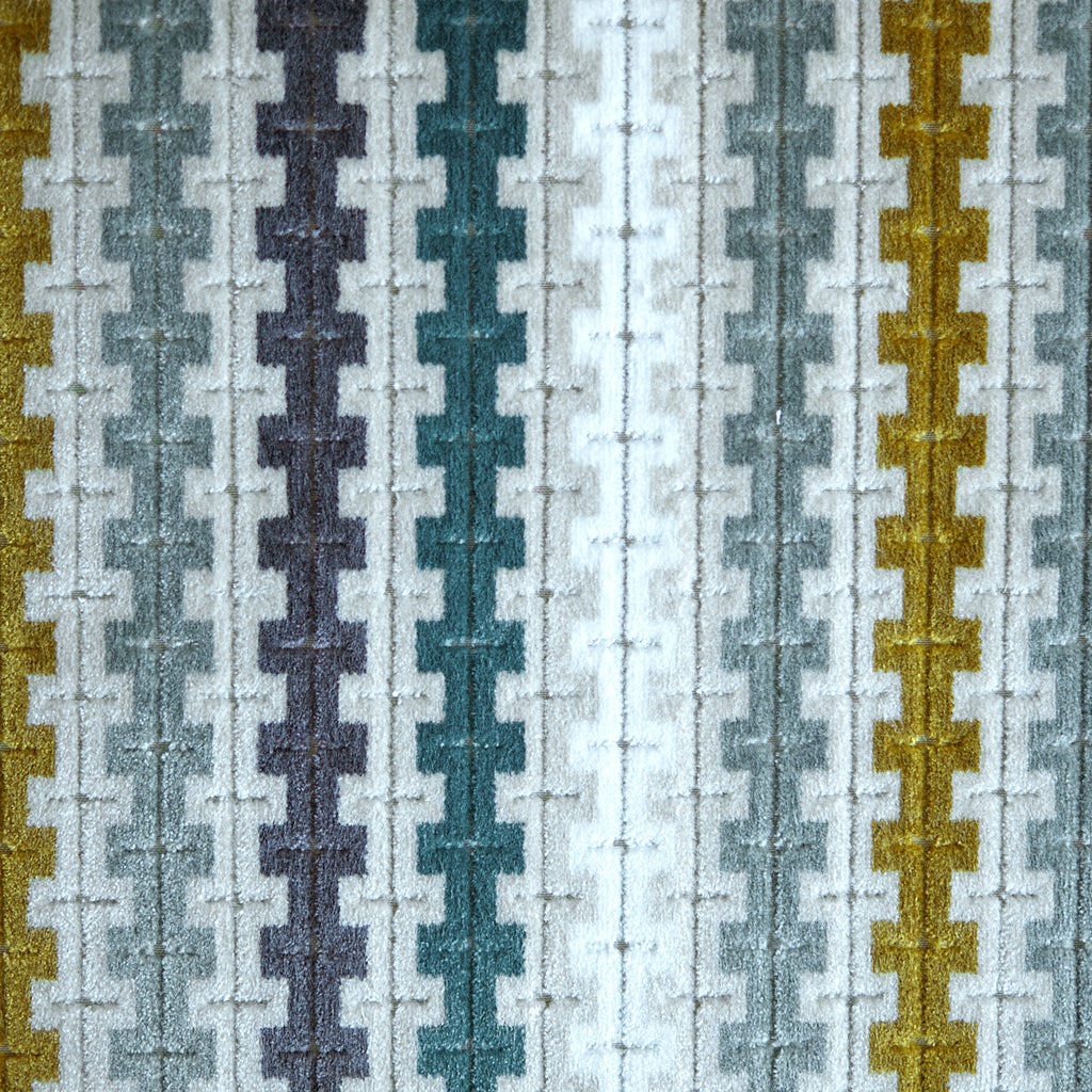 Aiden Geo Chunky Stripe Cut Velvet Upholstery Fabric