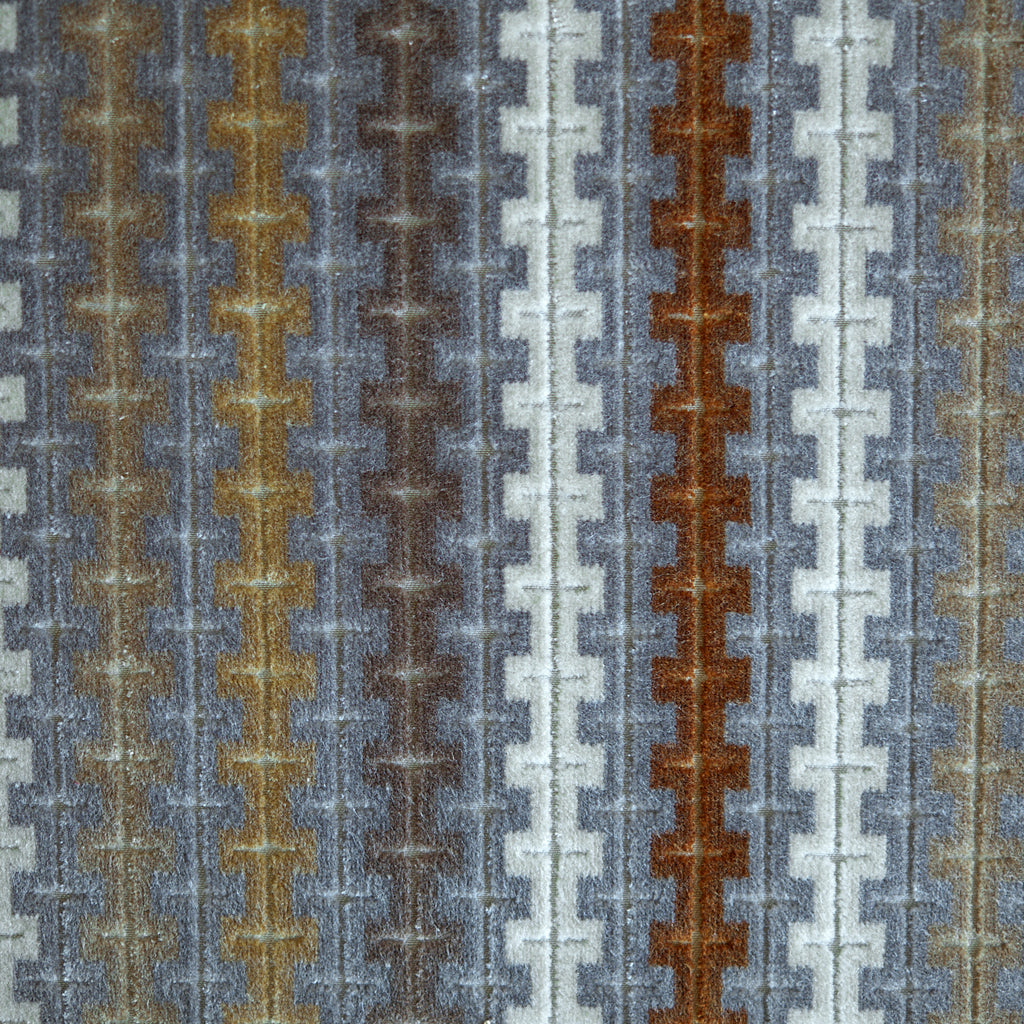 Aiden Geo Chunky Stripe Cut Velvet Upholstery Fabric